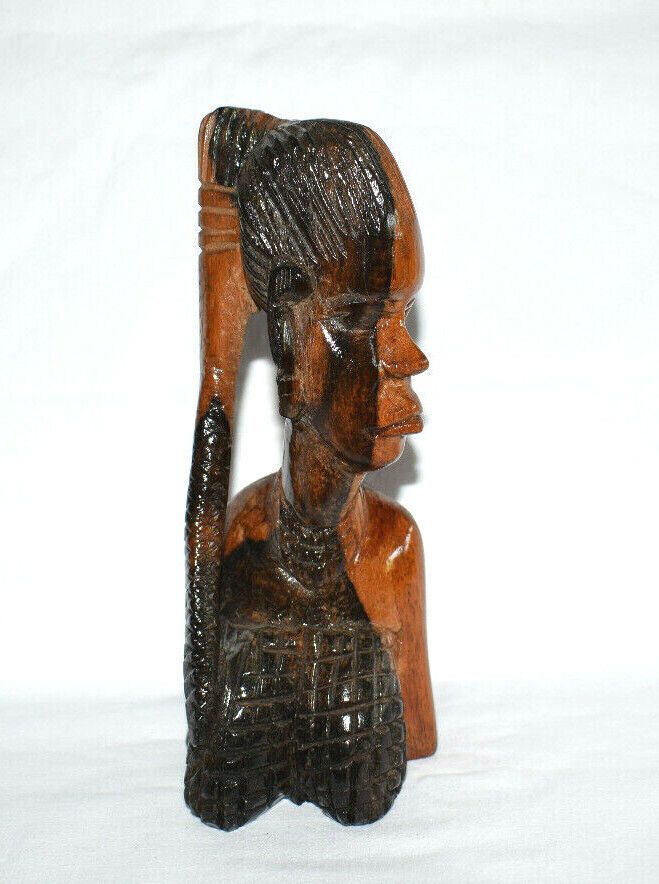 Konvolut 2x Massai Büste Frau Mann Figur Afrika Skulptur Holz in Bad Pyrmont
