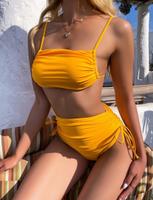 Gerafftes Bikini Set mit Kordelzug und hohem Taillenbund Hessen - Offenbach Vorschau