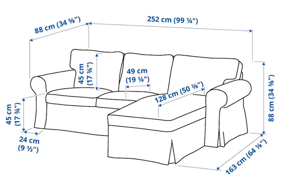 Ikea EKTORP 3er Sofa + Récamiere in Rinteln
