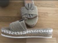 Damen Pantoletten beige Gr. 36 Bayern - Küps Vorschau