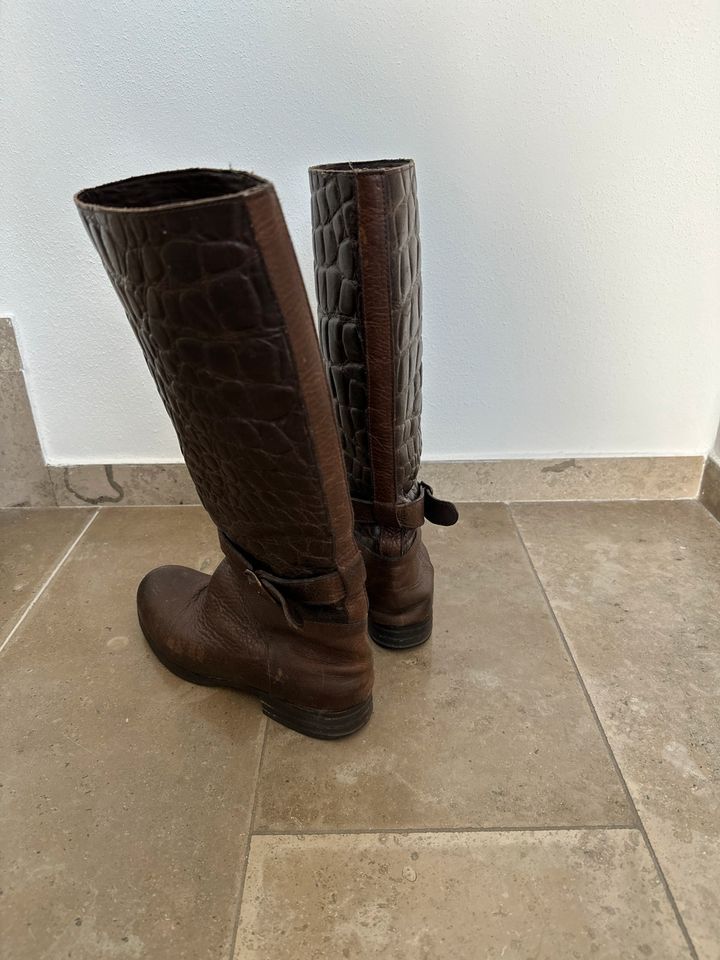 Liebeskind Berlin Stiefel Gr. 38 braun Krokodil in Neuhausen