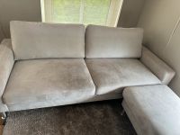 Sofa mit Hocker grau velour Neuhausen-Nymphenburg - Neuhausen Vorschau