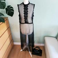44 42 L XL Netzkleid strickkleid Boho Festival durchsichtig trans Bayern - Neu Ulm Vorschau