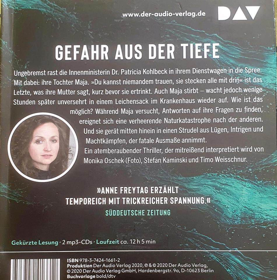 Hörbuch Anne Freytag | Aus schwarzem Wasser | Krimi Thriller 2mp3 in Dresden