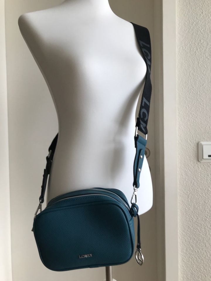 Tasche Umhängetasche Crossbodytasche L.CREDI petrol blau NEU!!! in Bous