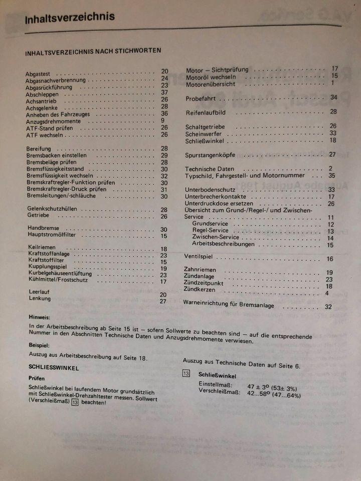 Instandhaltung Reparaturleitfaden "Passat B2 73-80 / Audi 72-78" in Wallmerod