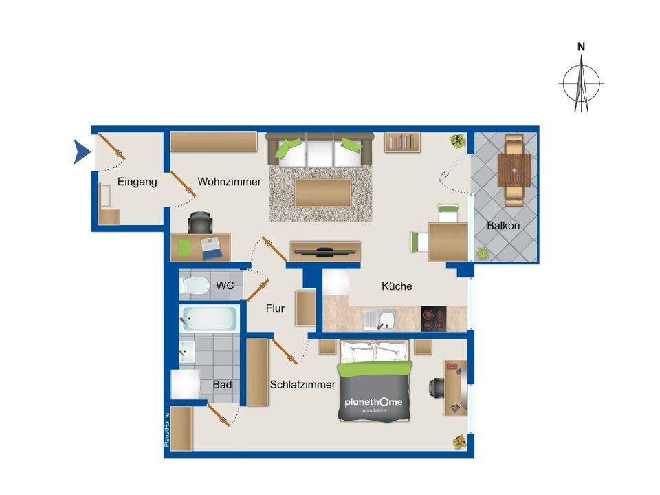 Schöne 2-Zimmerwohnung in München-Untersendling zur Kapitalanlage in München