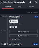 ICE Ticket Duisburg nach München 14.05. 2x (DB Bahn) Duisburg - Rumeln-Kaldenhausen Vorschau