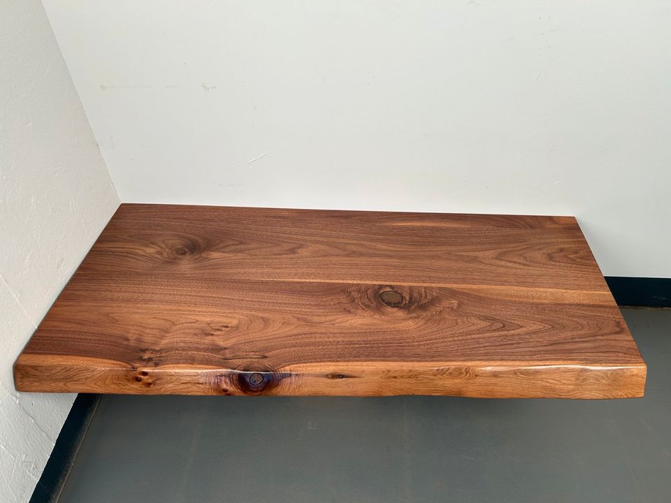 53mm Amerikanischer Nussbaum Waschtischplatte 120x50/55cm massiv in Herford