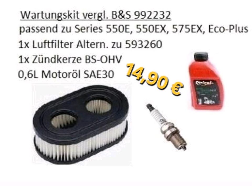 Wartungskit Briggs & Stratton Ersatzteile Rasenmäher Luftfilter in Kretz