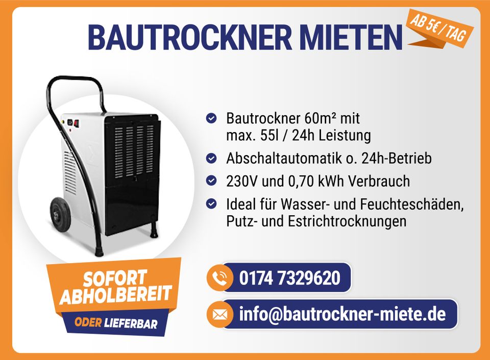 BAUTROCKNER MIETEN AB 5€/TAG – AACHEN in Aachen