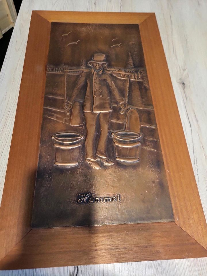 Wanddekoratio Bilder Hummel Wasserträger Kupfer mit Holz in Wahlstedt