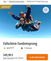 Gutschein Tandemsprung Baden-Württemberg - Philippsburg Vorschau