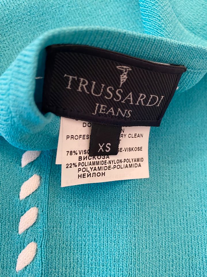 Trussardi Jeans Neckholdertop, türkis in XS in Hamburg