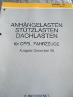 OPEL Euroservice Anhängelasten, Stütz- /Dachlasten 12/88 15€ Niedersachsen - Schwanewede Vorschau