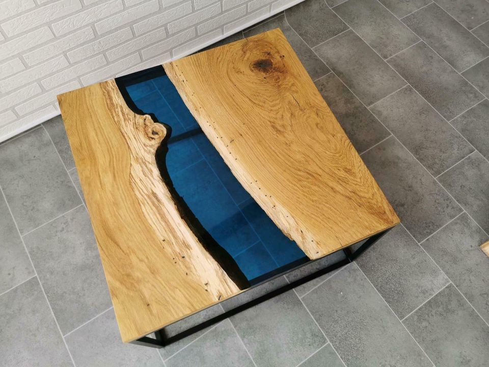 Eiche Epoxy Rivertable Esstisch Holztisch Massivholz in Altenburg