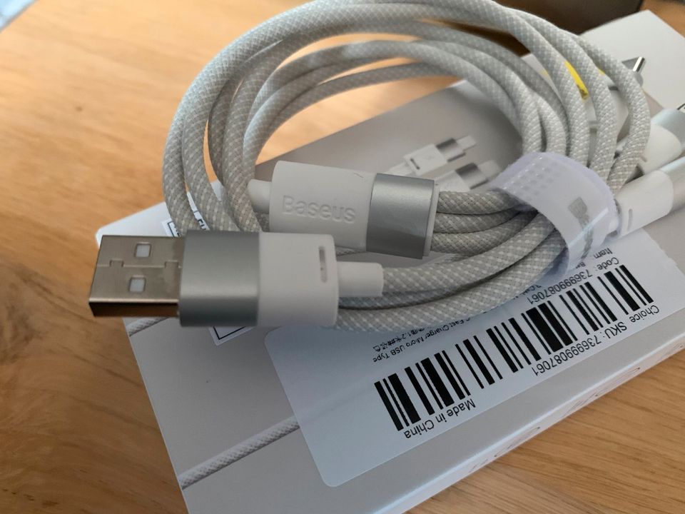 Baseus 3 in 1 Handy Ladekabel IPhone USB-C USB-Micro NEU in Köln