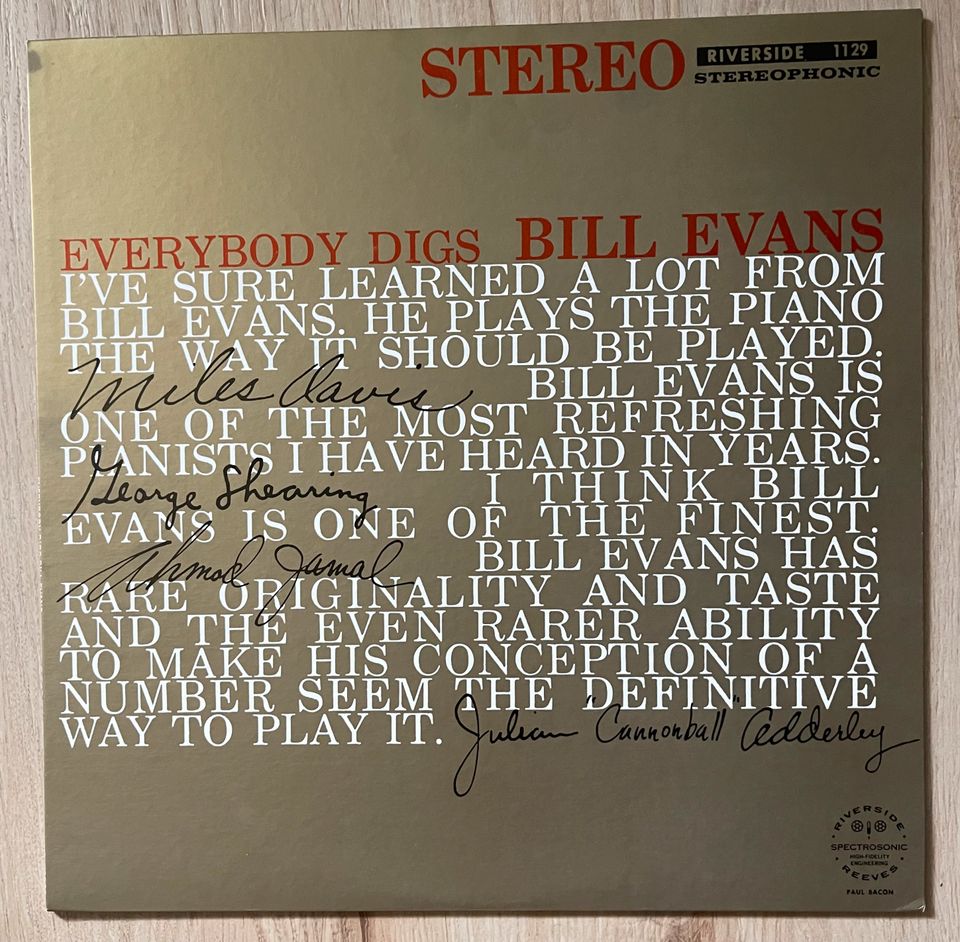 Bill Evans LP stereo „everybody digs bill evans“ japan Pressung in Berlin