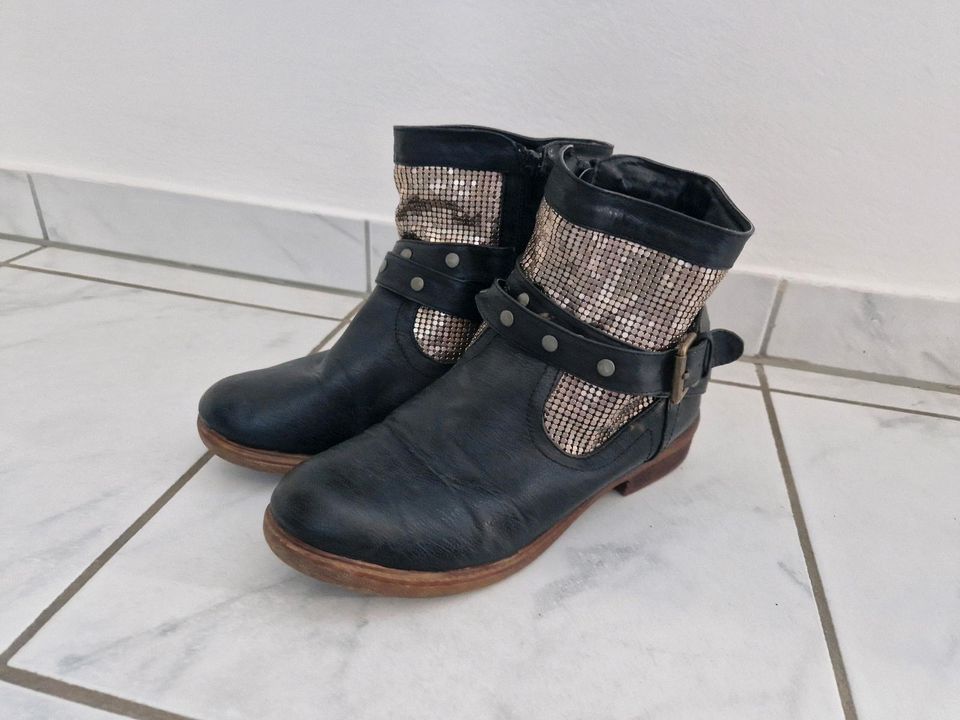 Stiefeletten, Leder, schwarz, 39 in Wallmerod