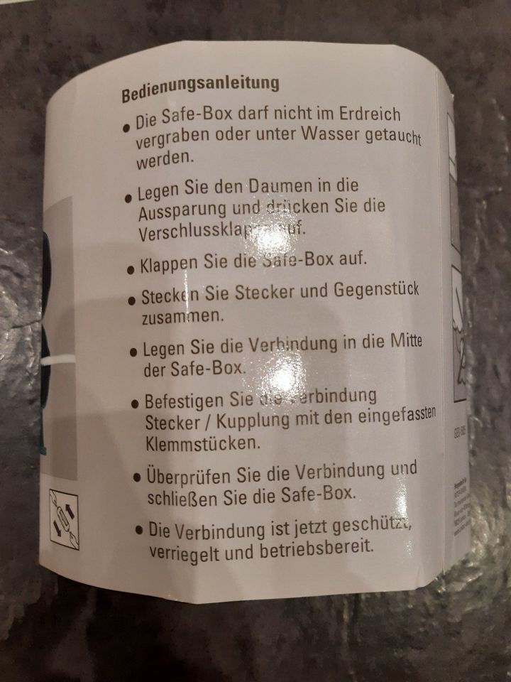 NEUE Safe Box, Safe-Box, Sicherheitsbox schützt Steckverbindungen in Königsmoos