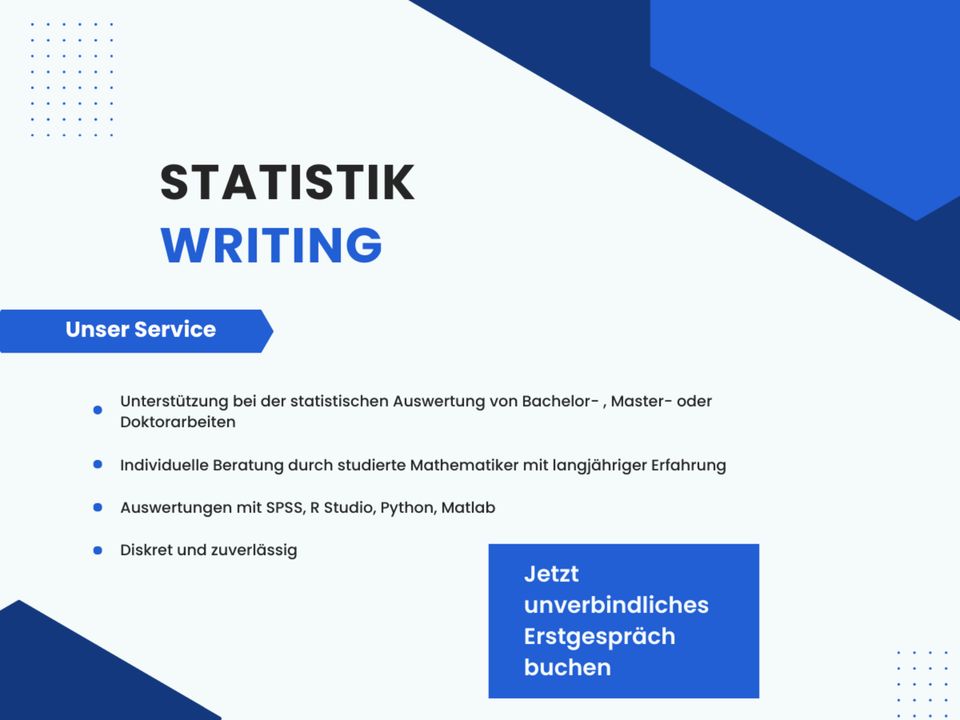 Statistik Nachhilfe Bachelor Masterarbeit R-Studio SPSS Python in Berlin