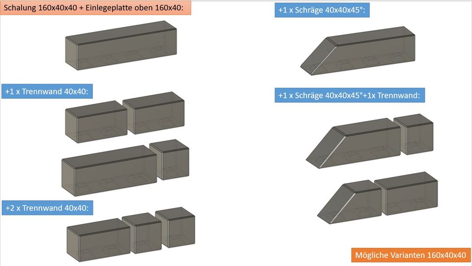 Betonblockschalung, Legostein 160x40x40, Pulverbeschichtet in Moosthenning