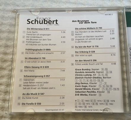 CD, Franz Schubert, Am Brunnen vor dem Tore, gebraucht in Neu Wulmstorf