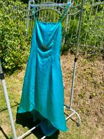 Abendkleid Gr. M Satin Türkis mit Strass u Perlen Bayern - Schwarzach Vorschau