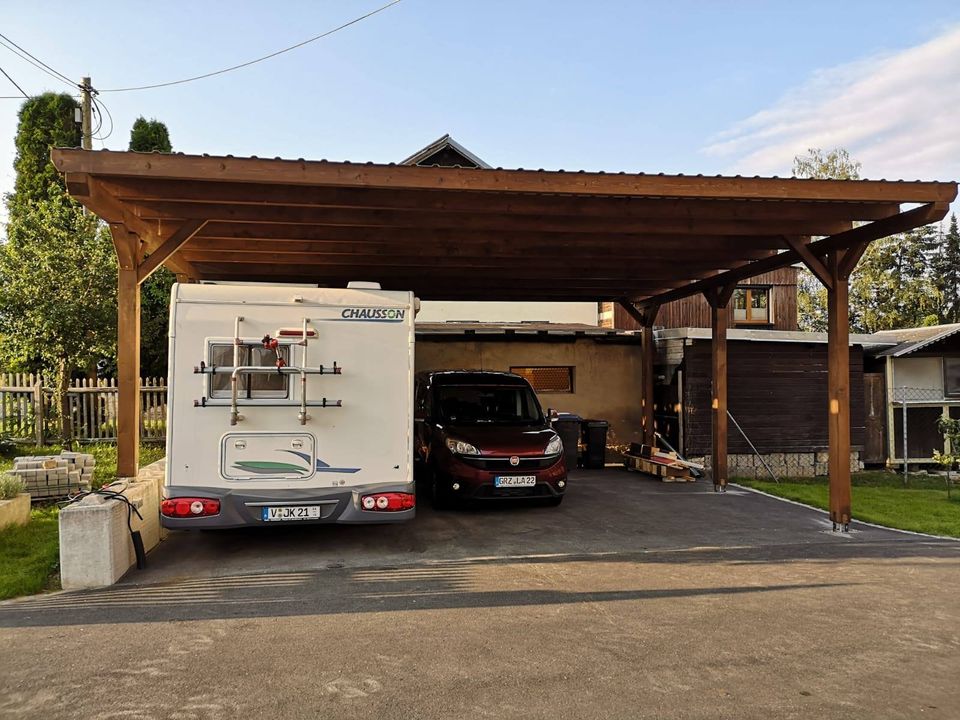 Doppel Carport aus Holz mit Sichtschutzwände | aus Polen in Berlin