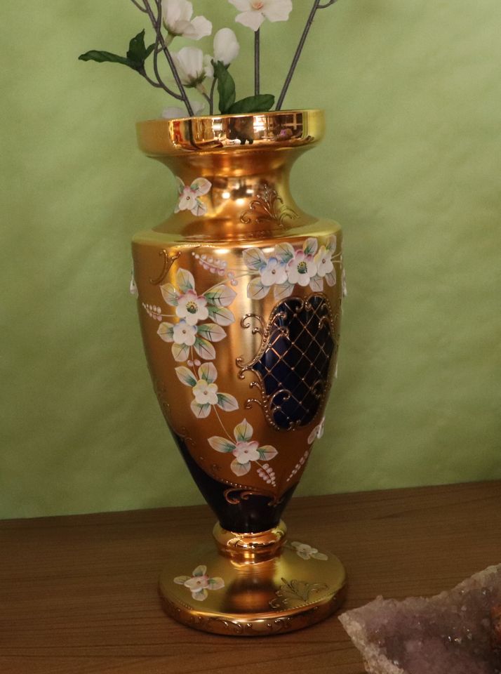 Fundstück - Kellerfund - Vase 24k Gold - Kobaltblau - Rarität in Siegen