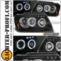 LED Angel Eyes Scheinwerfer schwarz für Jeep Grand Cherokee 99-05 Hessen - Calden Vorschau