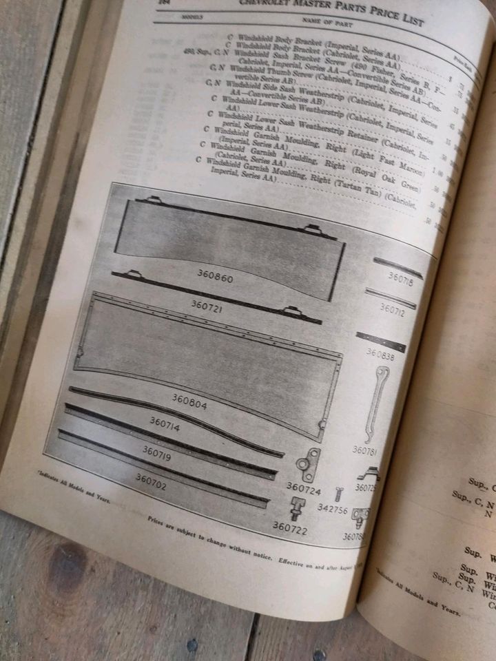 Chevrolet Master Parts Price List 1928, viele Bilder/Zeichnungen in Weißenberg