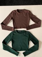 2 x ZARA Langarm Shirt cropped braun & grün - Gr. M Baden-Württemberg - Bühl Vorschau
