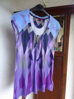 Damen-Shirt Tunika S ZABAIONE lila schwarz blau Muster sehr gut Baden-Württemberg - Crailsheim Vorschau
