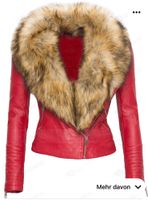 Damen Lederjacke rot mit Fell, Bikerjacke Hessen - Bad Orb Vorschau