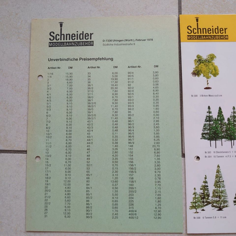 Katalog Schneider Modellbahnzubehör 78/79 in Egelsbach