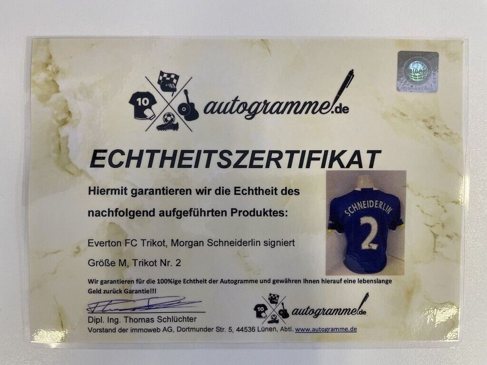 FC Everton Trikot Morgan Schneiderlin signiert Autogramm COA M in Lünen