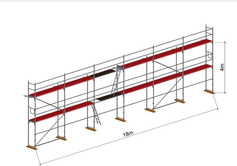 Neue Gerüst 108m2 System Plettac Rahmengerüst Stahl in Leipzig