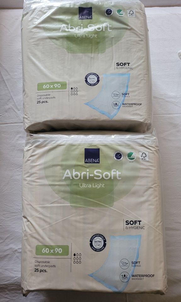 Abri Soft Ultra light Betteinlage 60x90 cm 5 Packungen a 25 Stück in Leinefelde