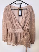 Vero Moda Bluse Wickeltop mit Muster Rosa Creme Hessen - Kelkheim Vorschau