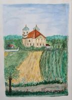 Orig. AQUARELL von Martina Wimschneider Erhardt, Marienberg Bayern - Nüdlingen Vorschau