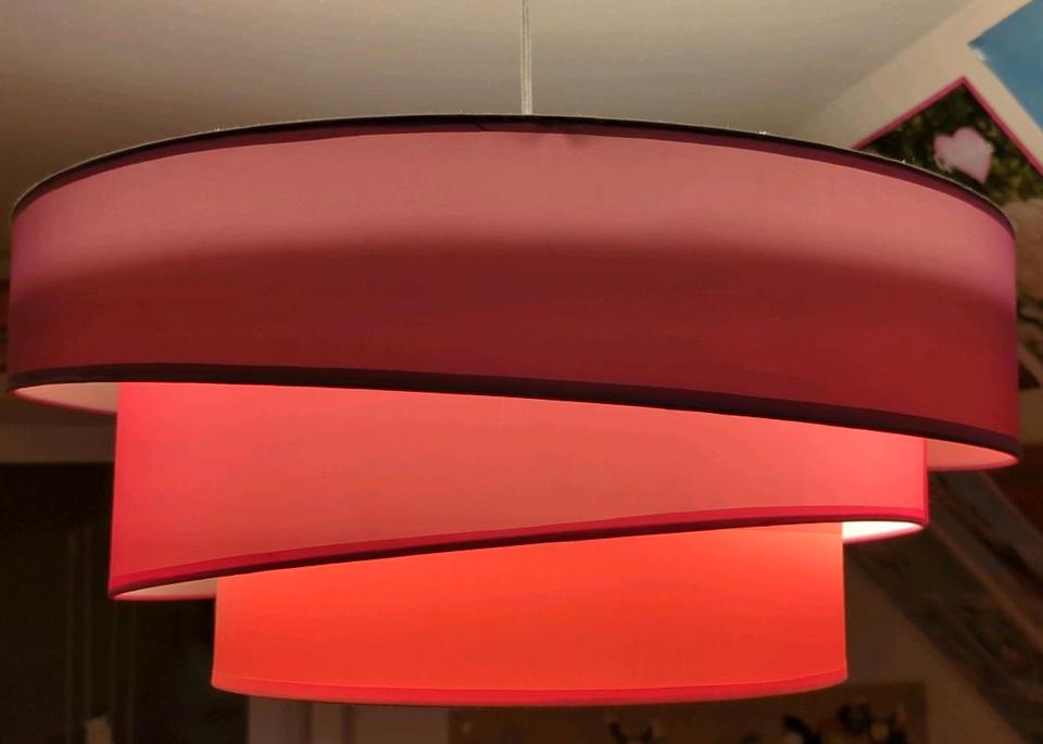 Lindby Textil Deckenleuchte rund 3 flammig, Ringe Deckenlampe in Haselünne