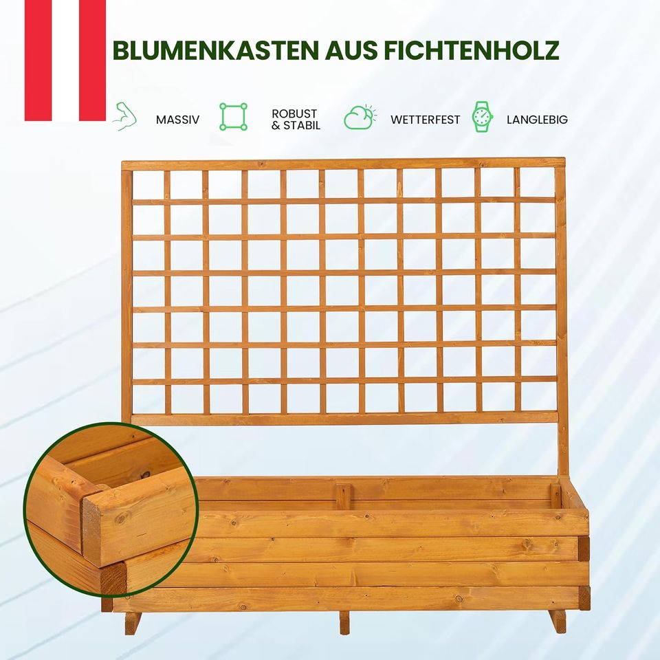 GASPO Holz Blumenkasten + Rankgitter Pflanzkübel Balkon Garten in  Nordrhein-Westfalen - Herten | eBay Kleinanzeigen ist jetzt Kleinanzeigen