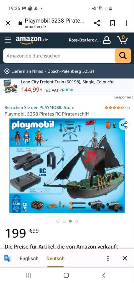 PLAYMOBIL Piratenschiff mit Motor und Fernbedienung in Übach-Palenberg