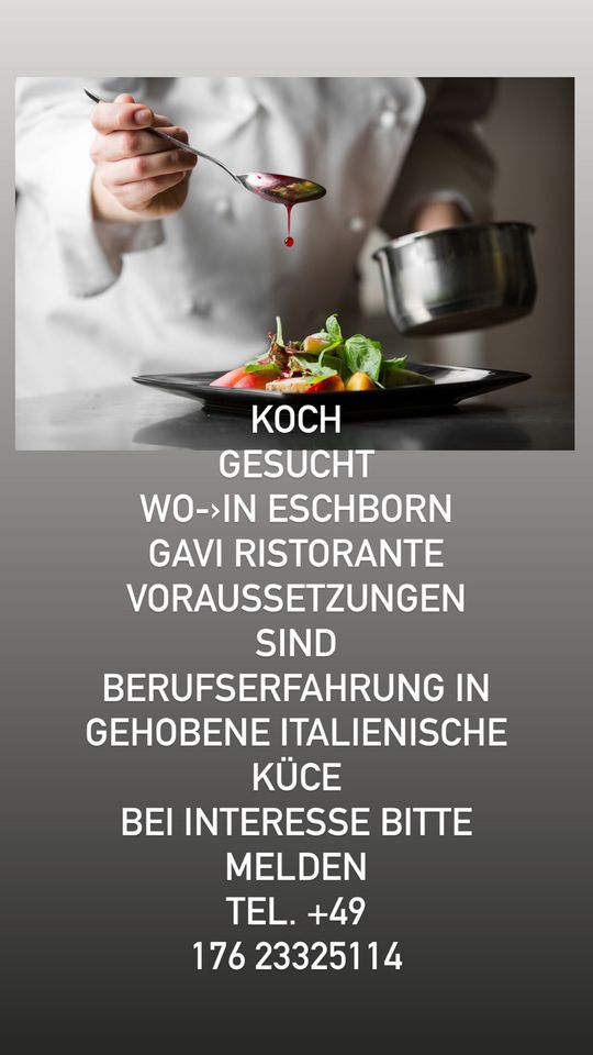 Koch für mediterrane Küche in Eschborn