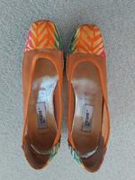 Schicke Schuhe in orange-bunt, Absatz in gold Niedersachsen - Lauenbrück Vorschau