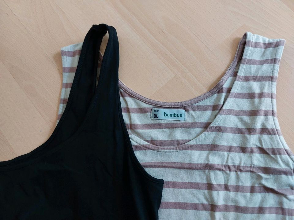 Div. Oberteile je 1€ (2 Tshirts, 2 Longtops) schwarz/grau/rosa, L in Schöneiche bei Berlin