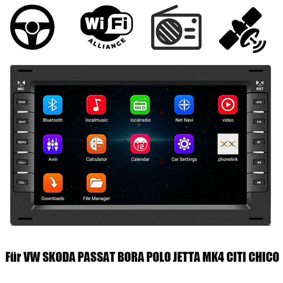 NEUES  Android 13  Autoradio GPS Navi Wifi für VW SKODA PASSAT BORA POLO SHARAN JETTA LUPO T5 MULTIVANT Ibiza Leon SKODA PEUGEOT FORD GALAXY Dahtlos Carplay in Dortmund