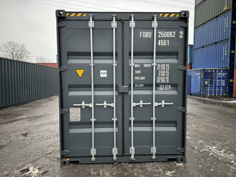 40’ Fuss HC DOUBLE DOOR / TUNNEL  / Lagercontainer Seecontainer Materialcontainer RAL 7016 in Hamburg