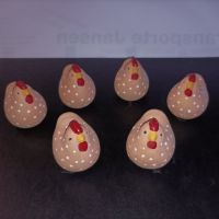 6 Stck. Deko Keramik Huhn/ Hahn braun-weiß ca.5cm Nordrhein-Westfalen - Mönchengladbach Vorschau